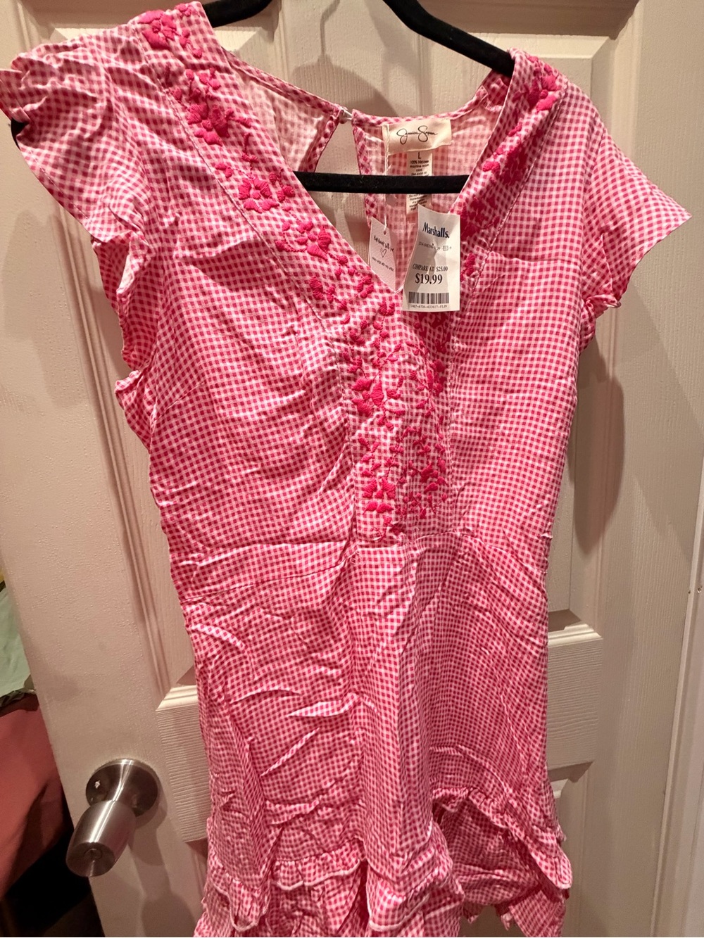 Marshalls Pink & White Gingham Ruffle Dress